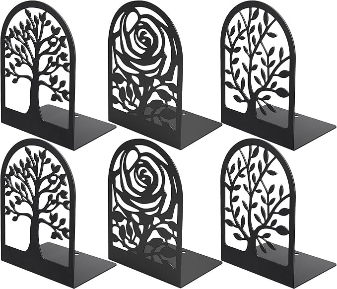 MaxGear Decorative Book Ends, Heavy Duty Bookends for Shelves, Metal Bookends for Heavy Books, Bo... | Amazon (US)