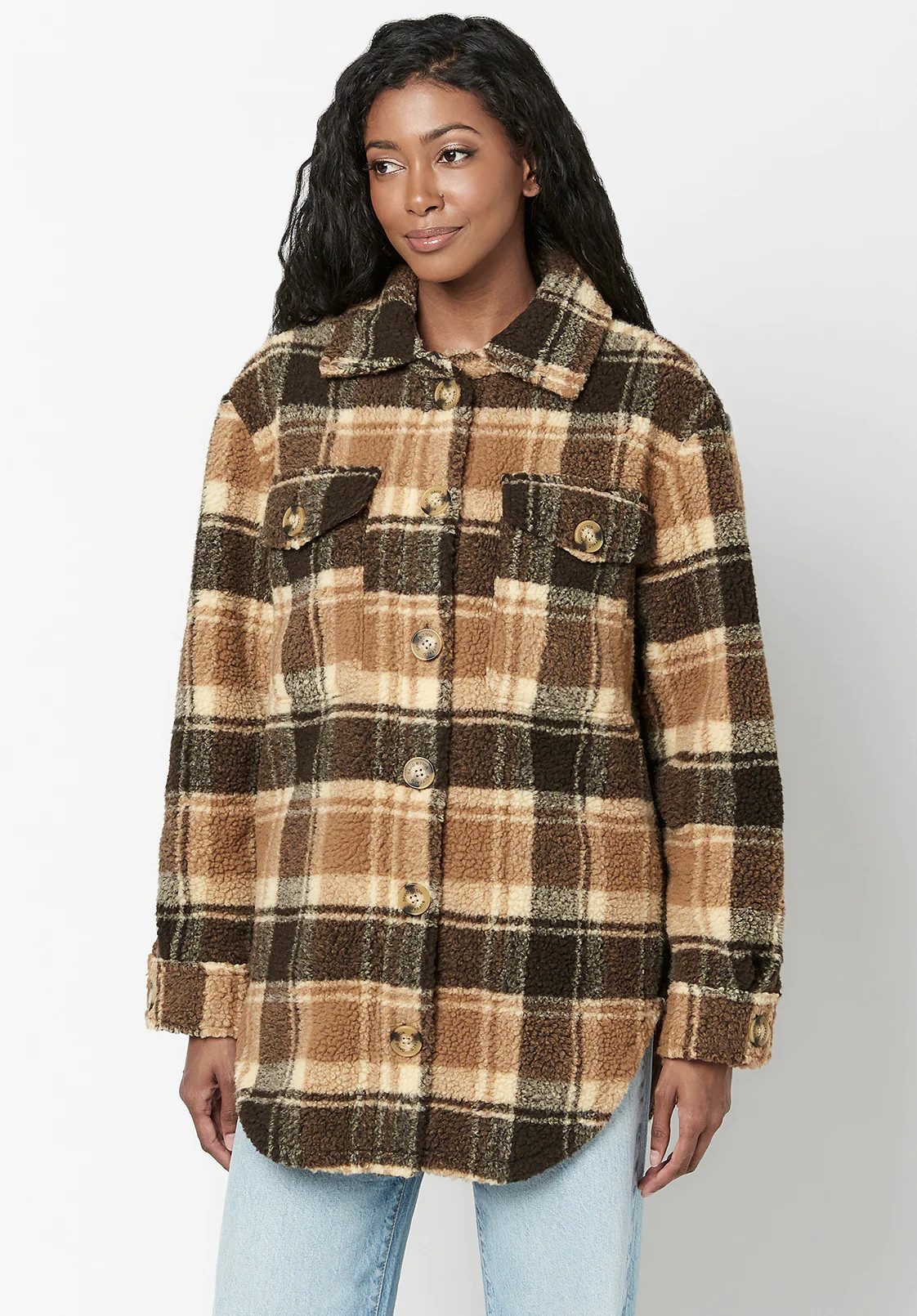 Oversize Sterling Sherpa Shacket - JK0576F | Buffalo David Bitton