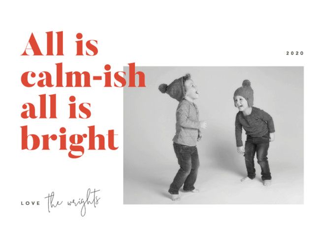 "Calm-ish" - Customizable Holiday Photo Cards in Blue by Robert and Stella. | Minted