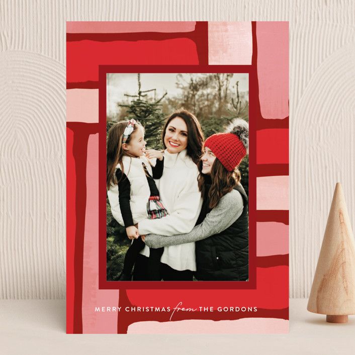 "Festive Strokes" - Customizable Holiday Photo Cards in Red by Iveta Angelova. | Minted