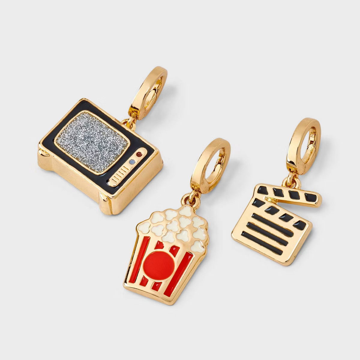 Movie Marker Popcorn and TV Charm Necklace Set 3pc - A New Day™ Gold | Target
