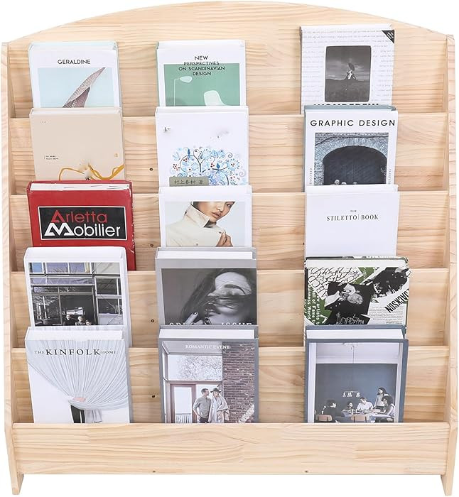 Montessori Toddler Book Shelf Organizer Single Sided Book Rack Display with Toy Storage, Children... | Amazon (US)