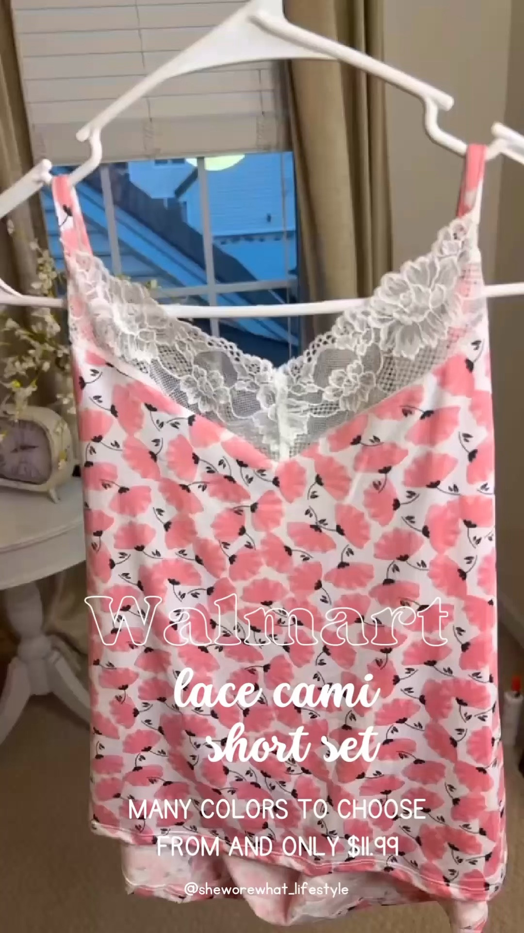 Lace cami short sets @walmart $11.99, true to size and oh so soft. Adjustable straps and many colors to choose from. 

#LTKdayinmylife #LTKOver40