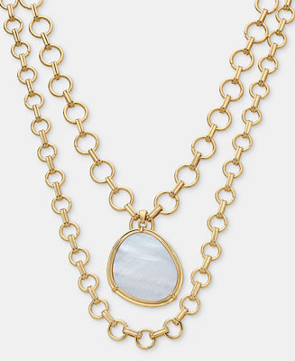 Shell Layered Pendant Necklace, 16" + 3" extender, Macy's Exclusive | Macy's