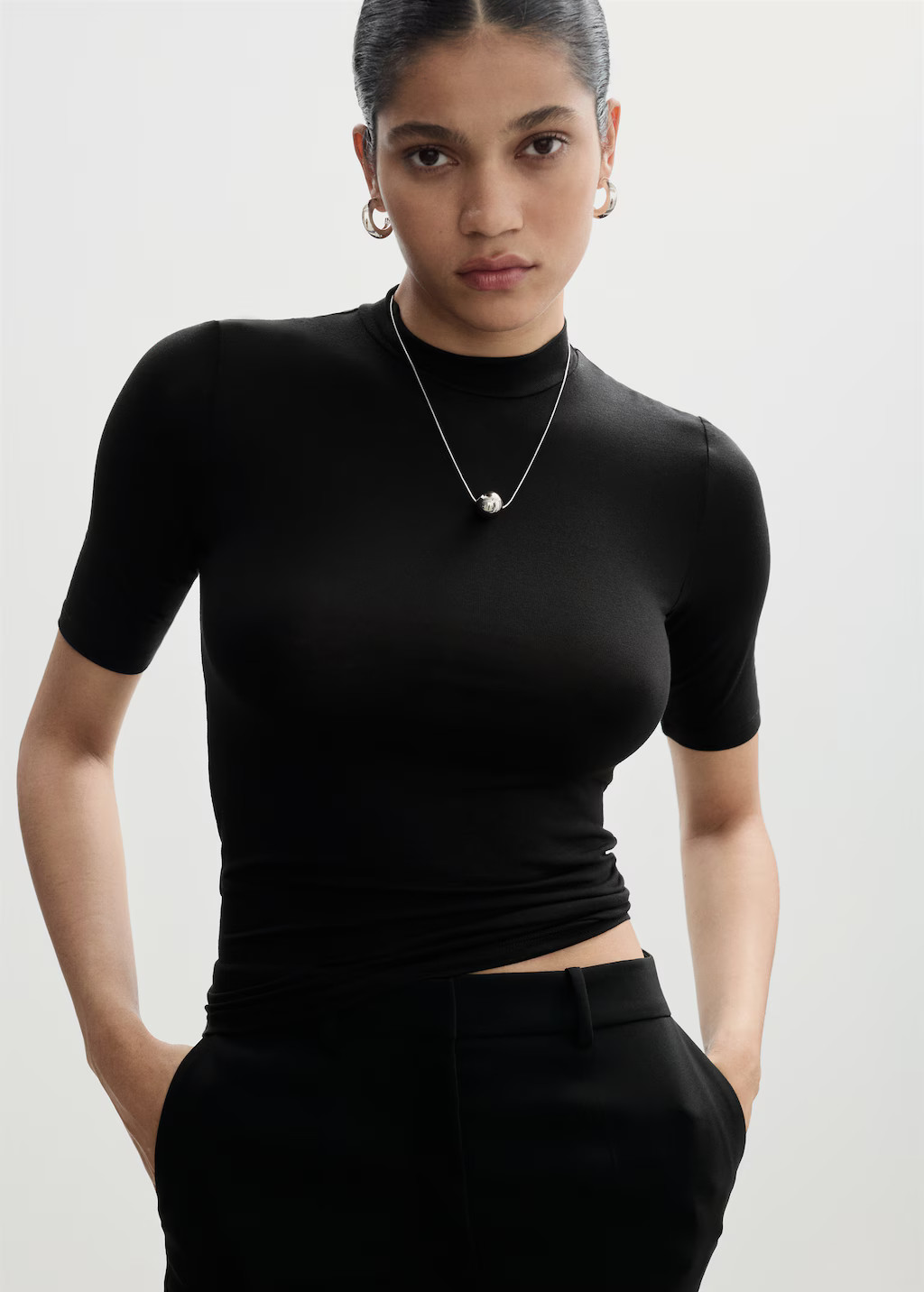 Short sleeve knitted t-shirt | MANGO (UK)