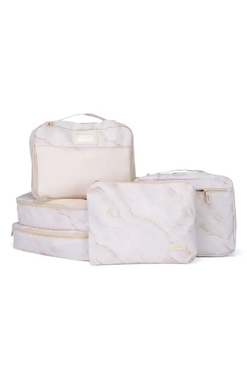 CALPAK 5-Piece Packing Cube Set in Gold Marble at Nordstrom | Nordstrom