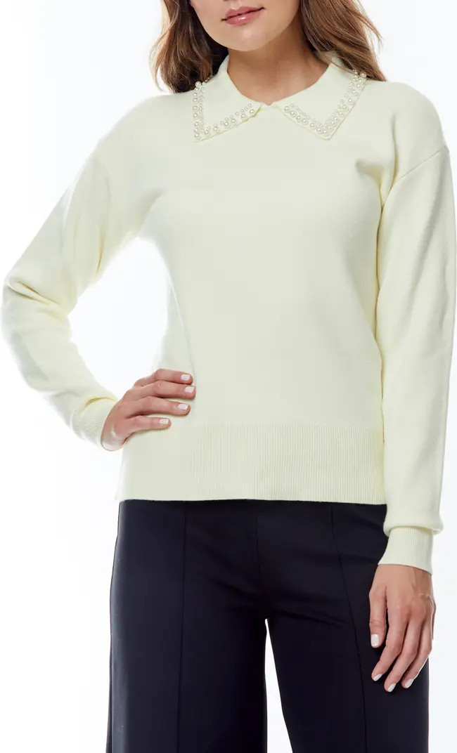 BY DESIGN Maddie Faux Pearl Collar Sweater | Nordstromrack | Nordstrom Rack