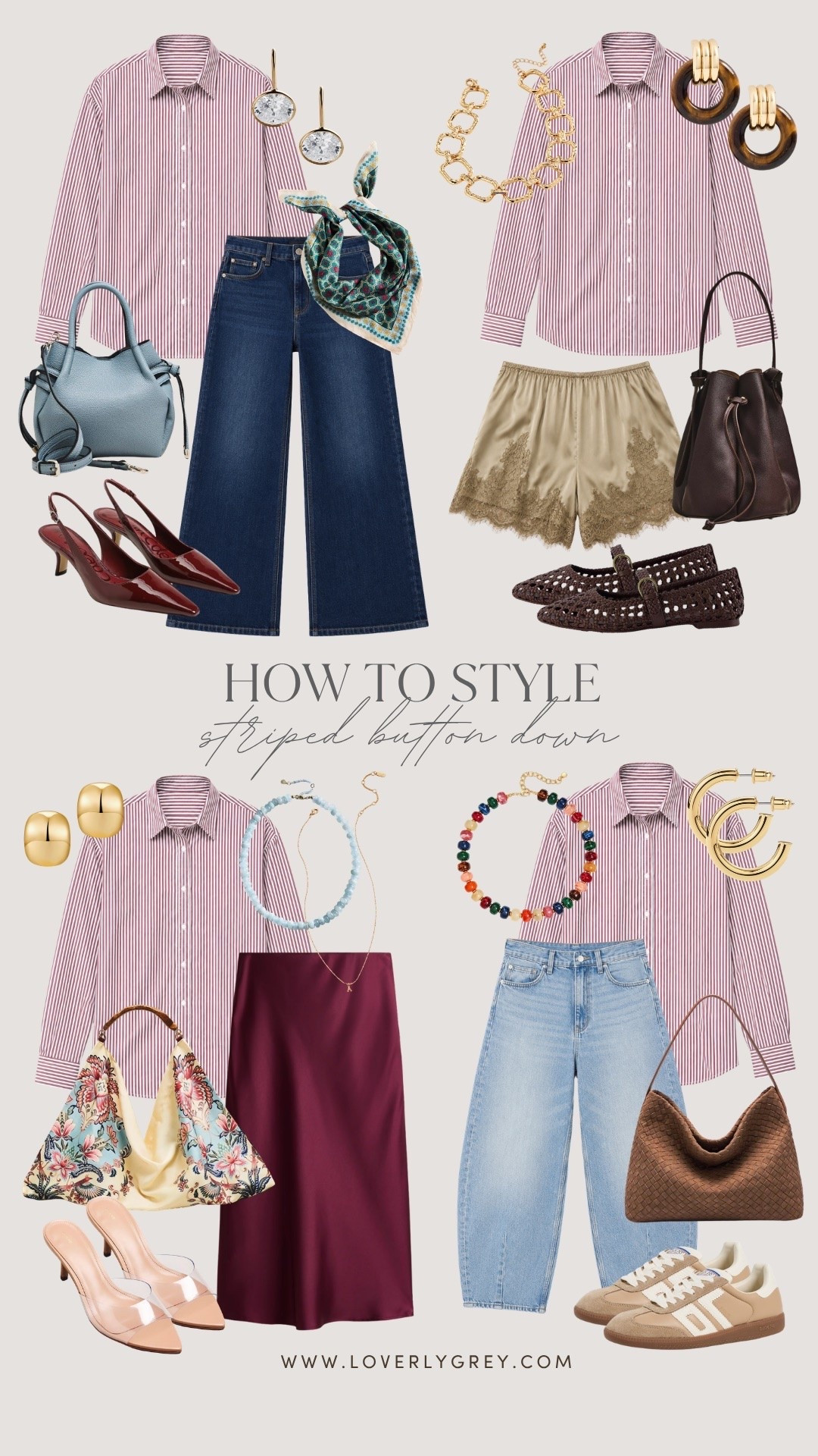 This burgundy striped button down is such a great transitional piece for fall! Love the color! There’s so many cute ways to style it!

Loverly Grey, pre fall outfit, transitional looks, fall outfit, burgundy, striped button down

#LTKSeasonal