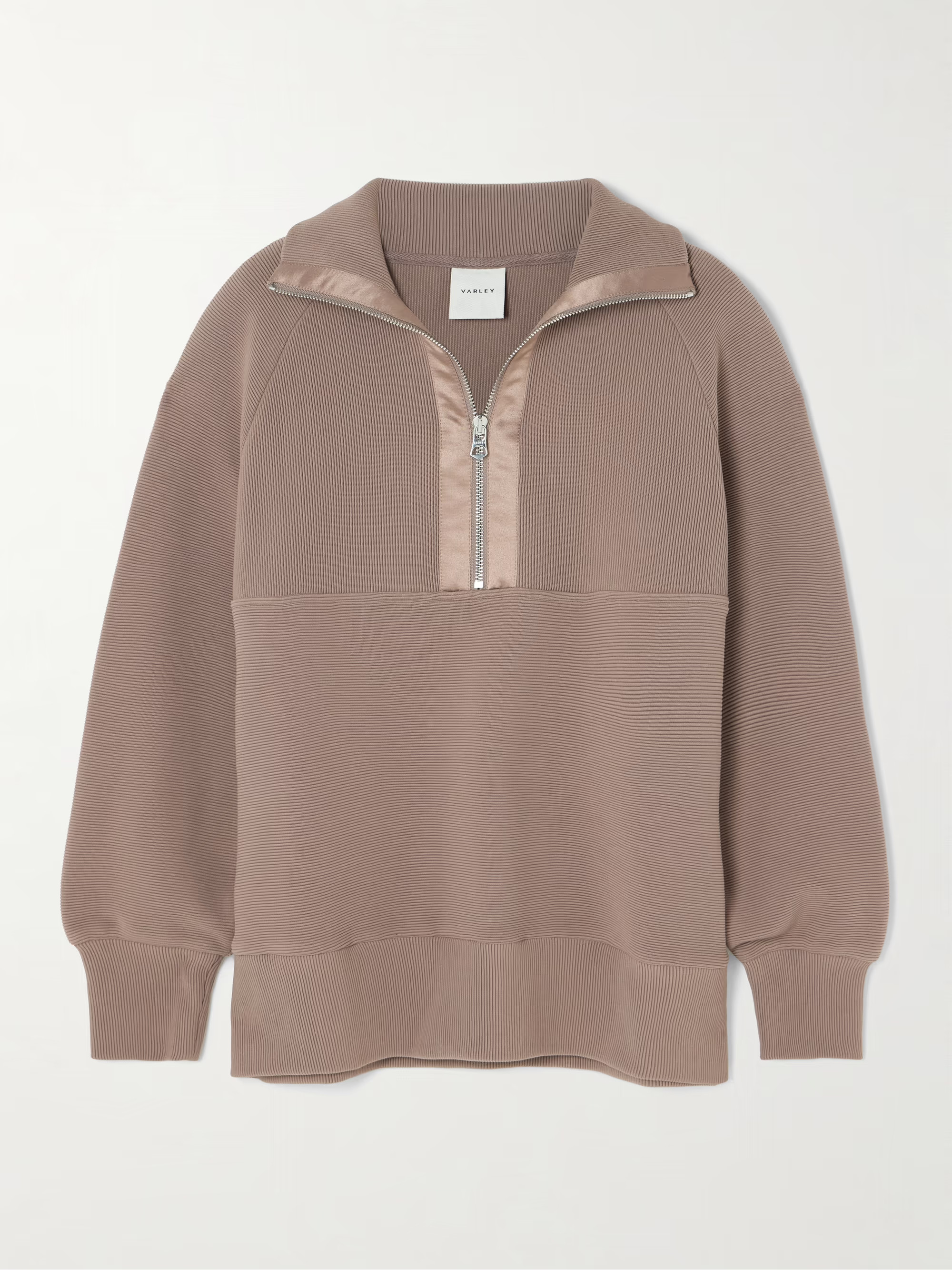 Lismore satin-trimmed ribbed cotton-blend sweater | NET-A-PORTER (UK & EU)