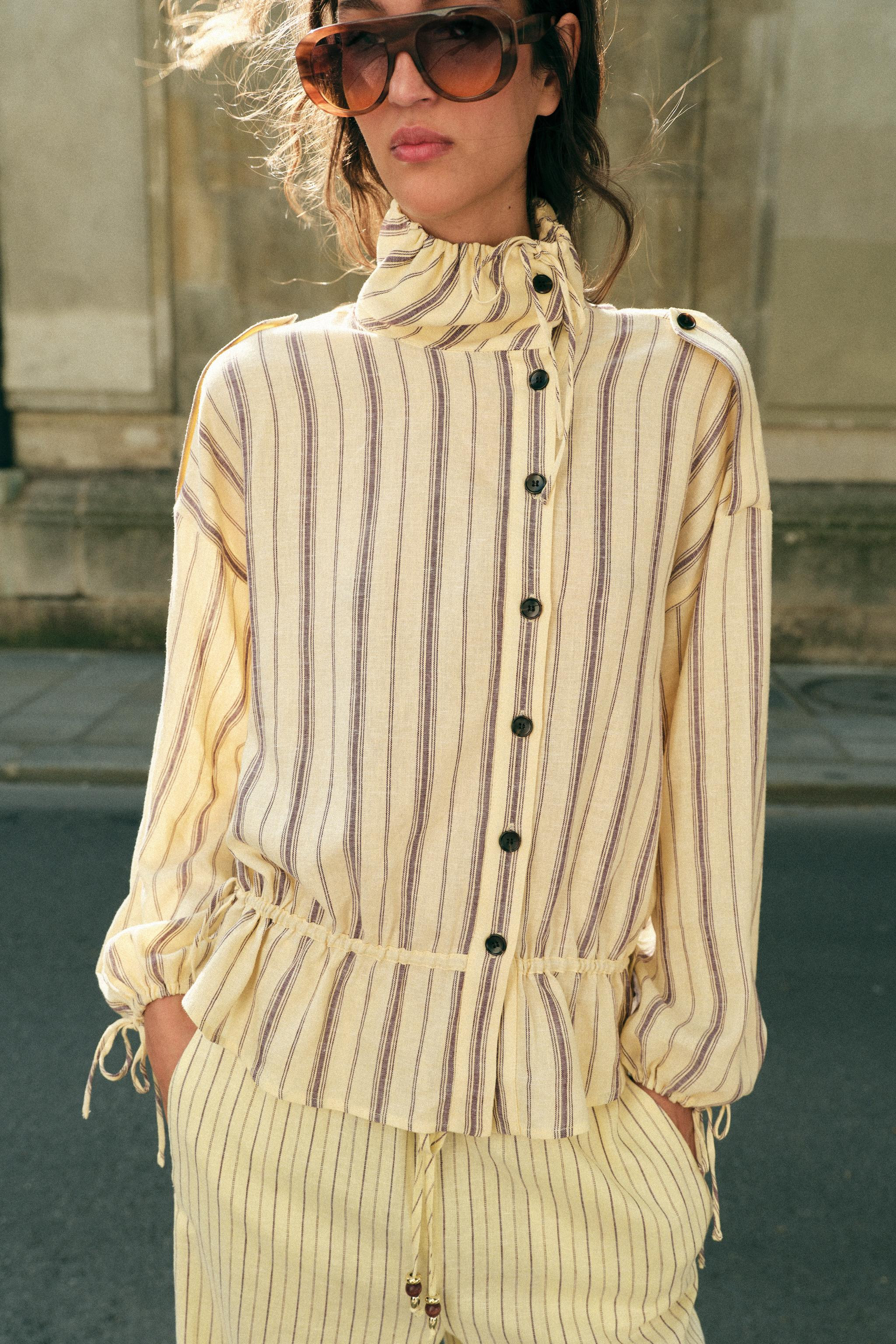 STRIPED LINEN JACKET | Zara US
