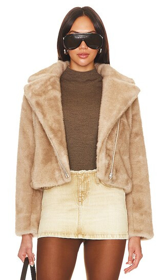 Faux Mink Jacket in Palomino | Revolve Clothing (Global)