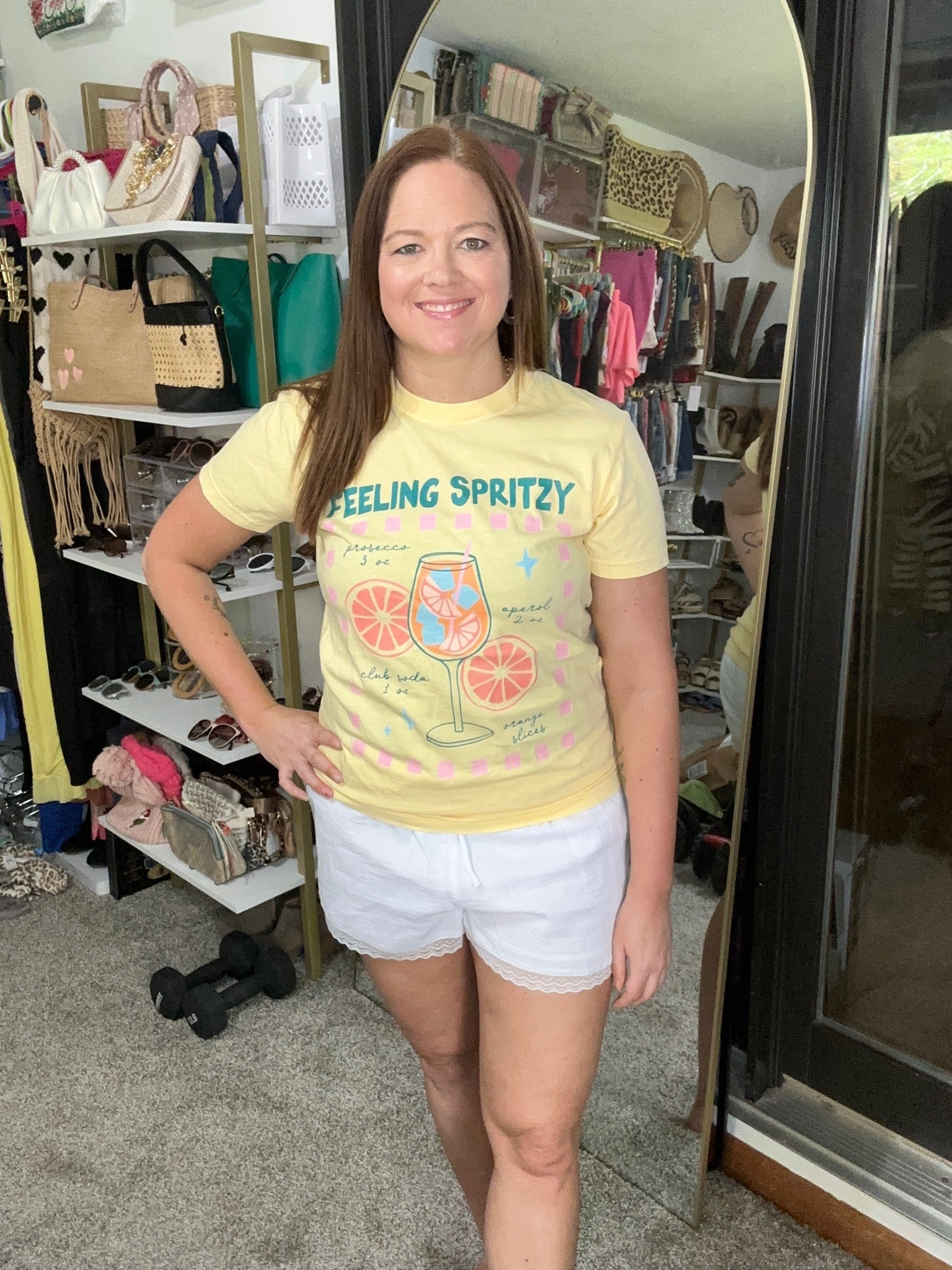 Pink Lily graphic tee - Feeling Spritzy
Wearing medium in both
Summer outfit
Summer ootd

#LTKSeasonal #LTKootd #LTKmomlife