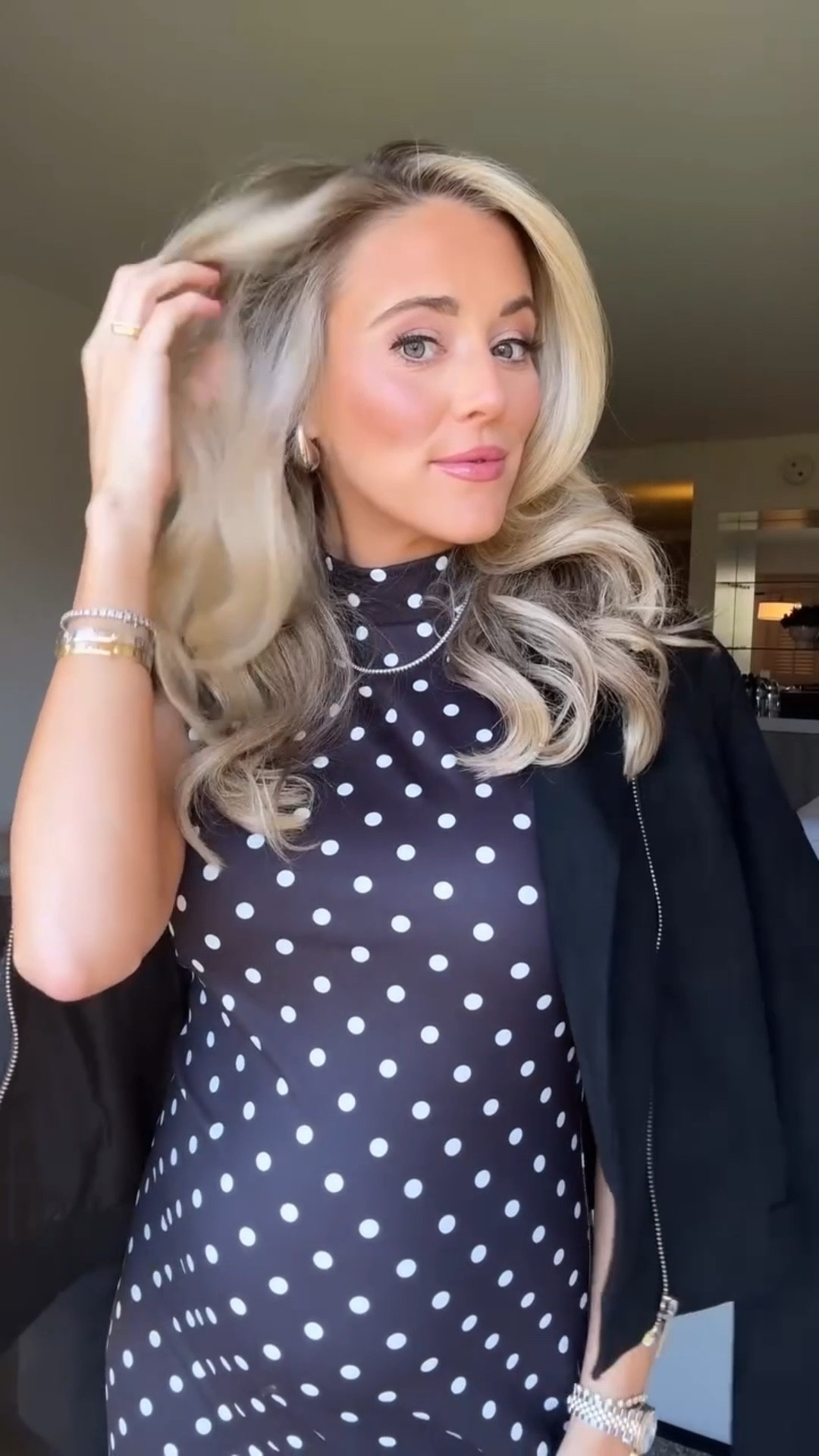 Fall Fit
Black Polka Dot Dress
Black Jacket

#LTKItBag #LTKStyleTip #LTKShoeCrush