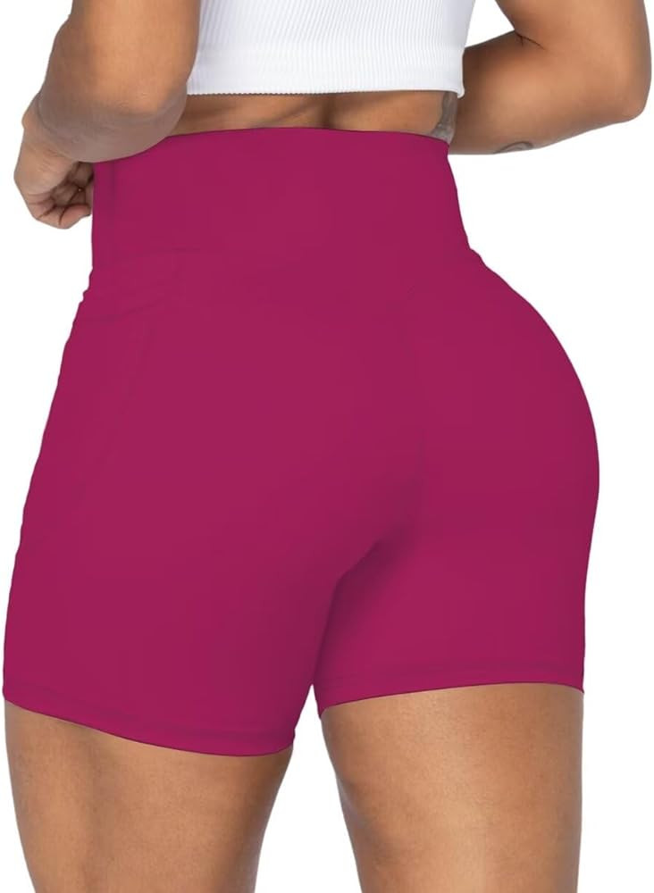 Sunzel No Front Seam Biker Shorts for Women with Pockets, Yoga Workout Gym Bike Shorts with Tummy... | Amazon (US)