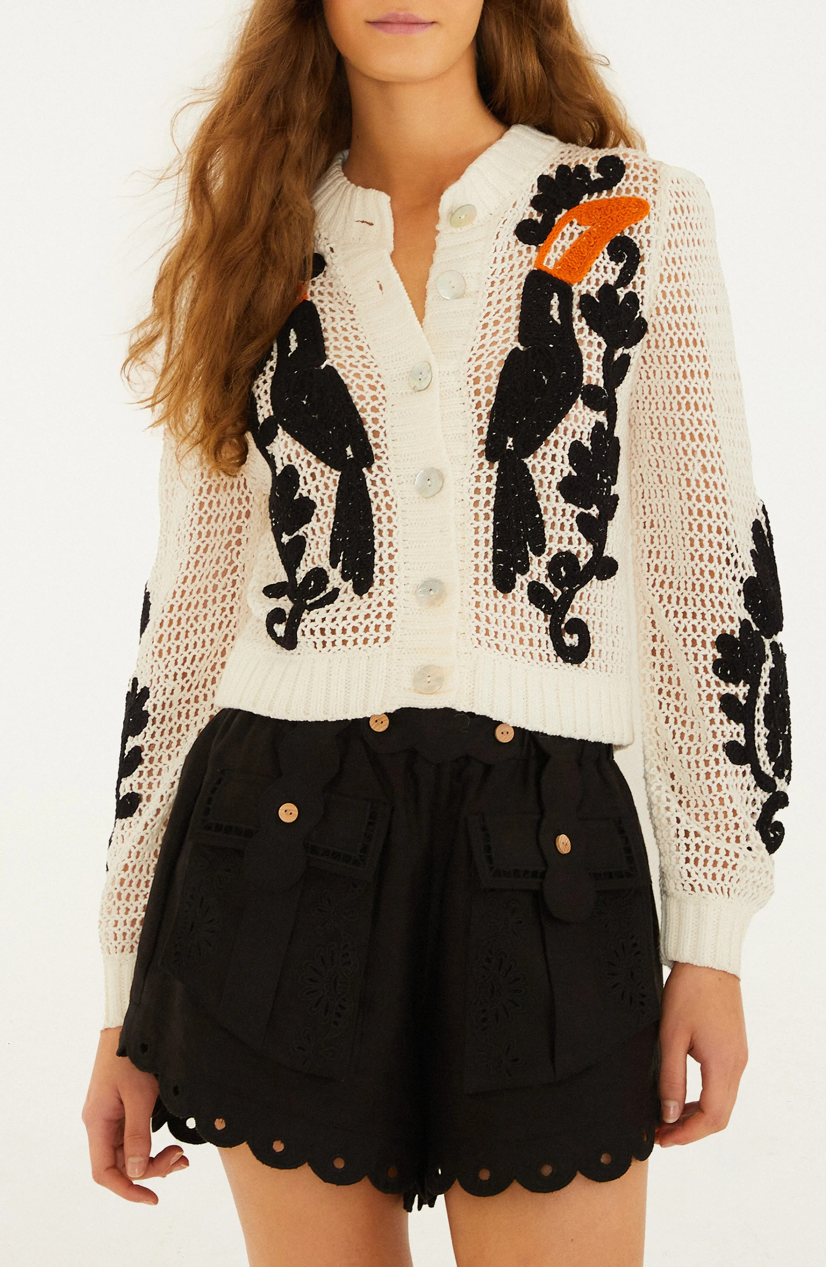 FARM Rio Toucan Crochet Cardigan (Women) | Nordstrom | Nordstrom