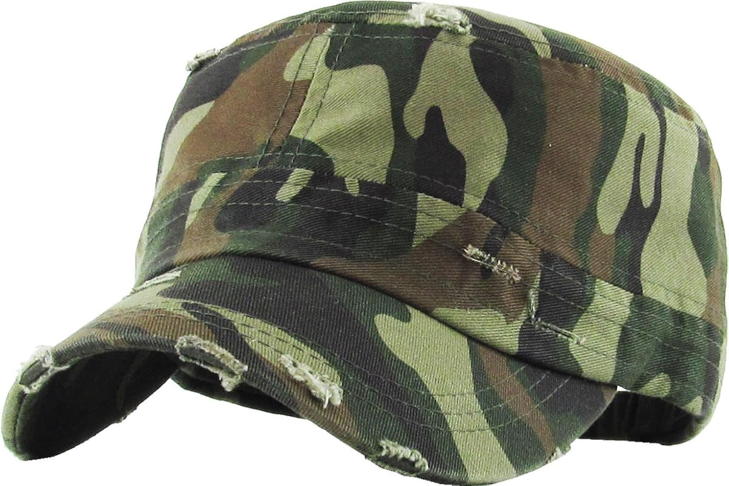 Funky Junque Distressed Military Hat \u2013 Newsboy Hats for Women, Short Brim Army Baseball Cap,... | Amazon (US)