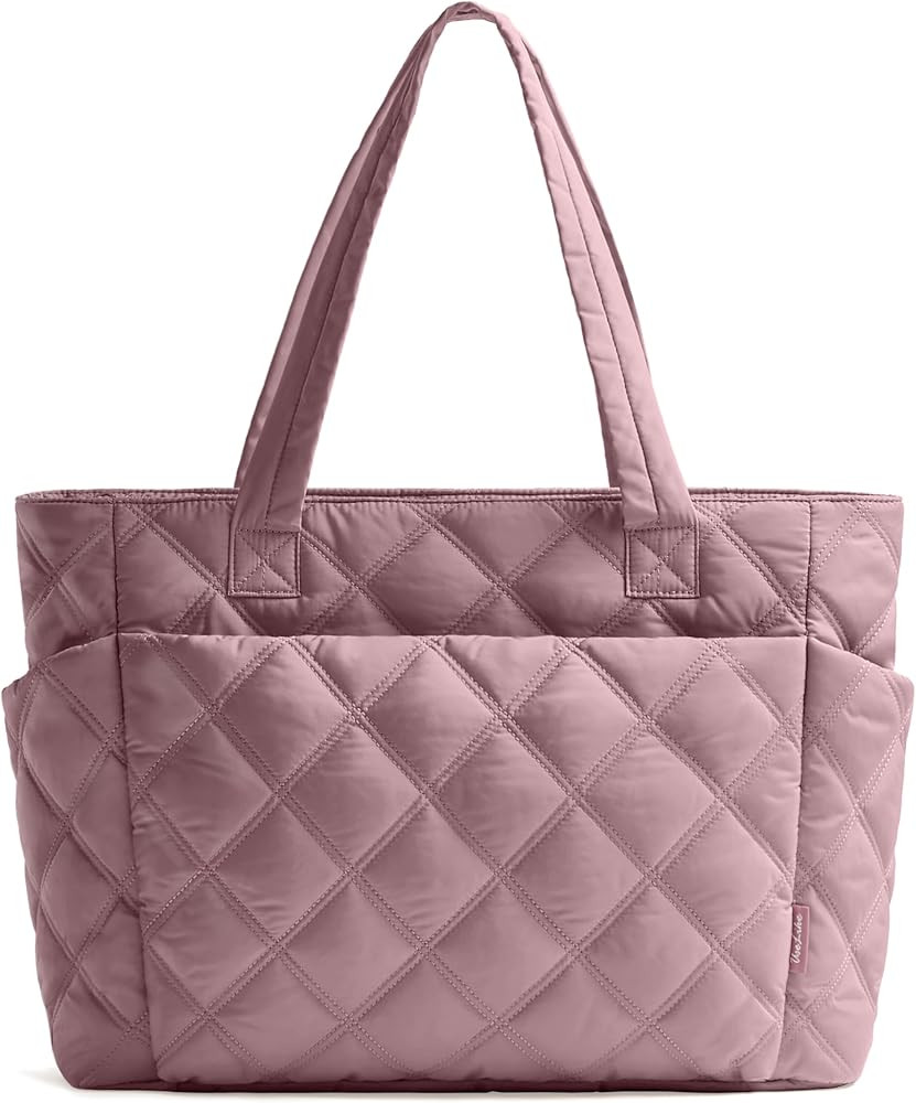 Tote Bag for Women, Lightweight Puffer Tote Work Bags with Compartments for Travel, Quilted Shoul... | Amazon (US)