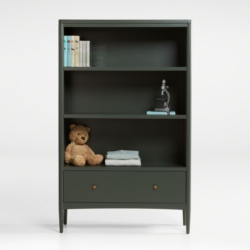 Hampshire Tall Olive Green Kids Bookcase + Reviews | Crate & Kids | Crate & Barrel