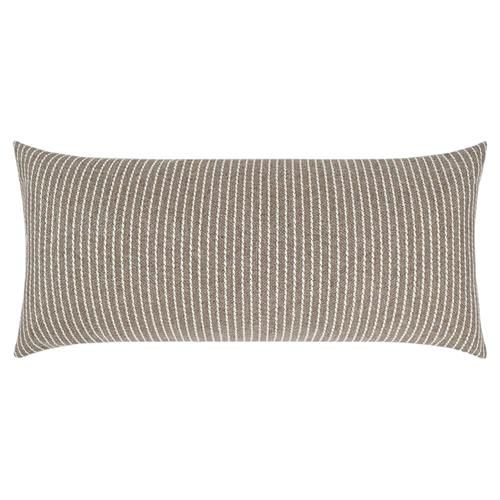 Open Box Lea Coastal Beach Brown Performance Outdoor Lumbar Pillow  - 12x24 | Kathy Kuo Home