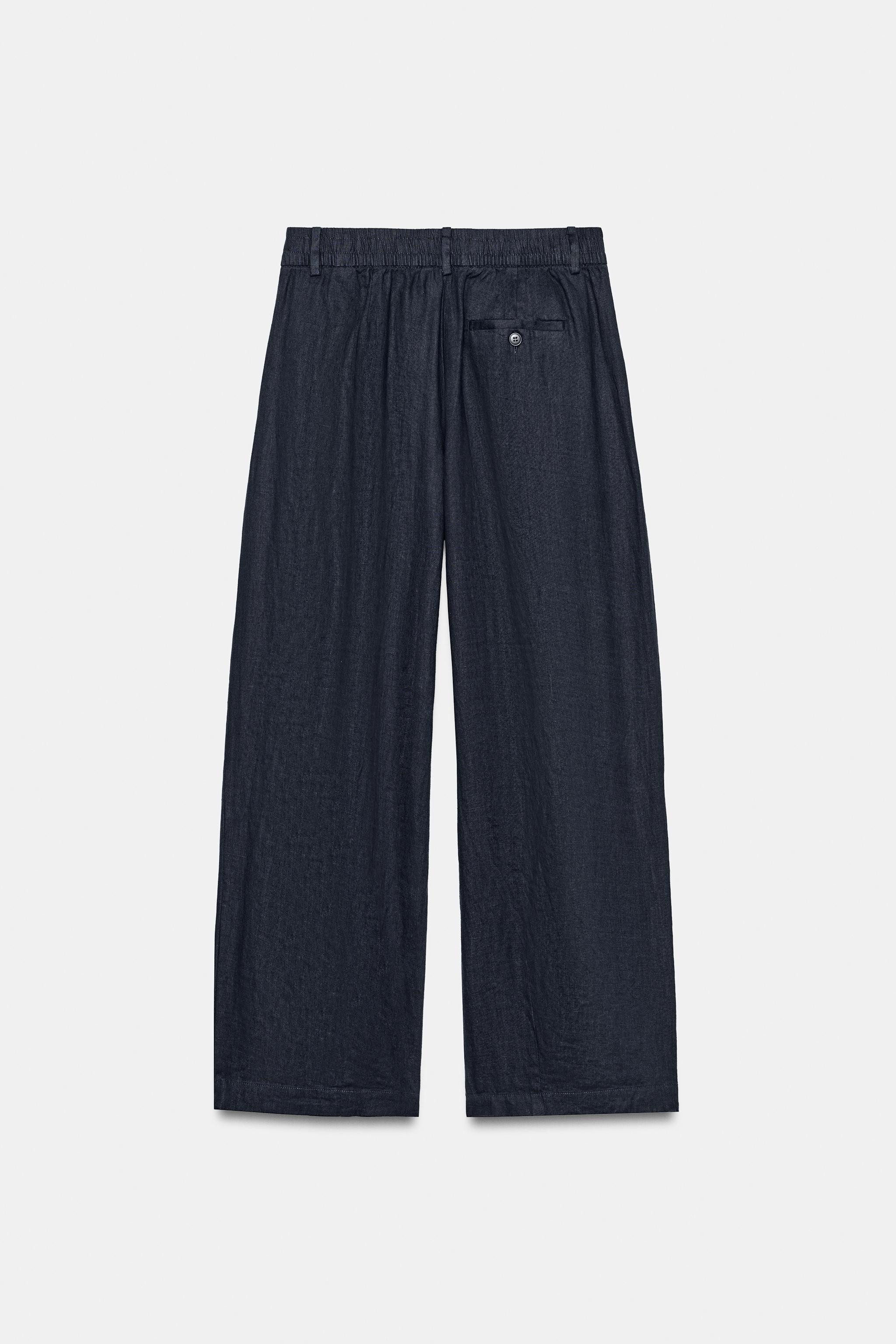 ZW COLLECTION 100% LINEN PLEATED PANTS | Zara US