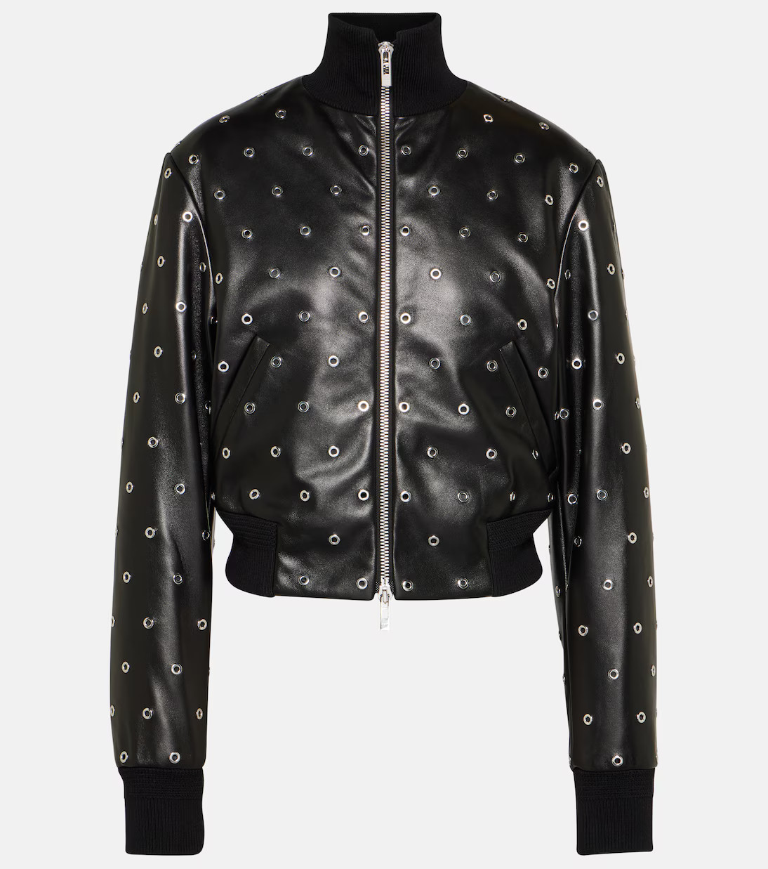 Studded leather bomber jacket | Mytheresa (UK)