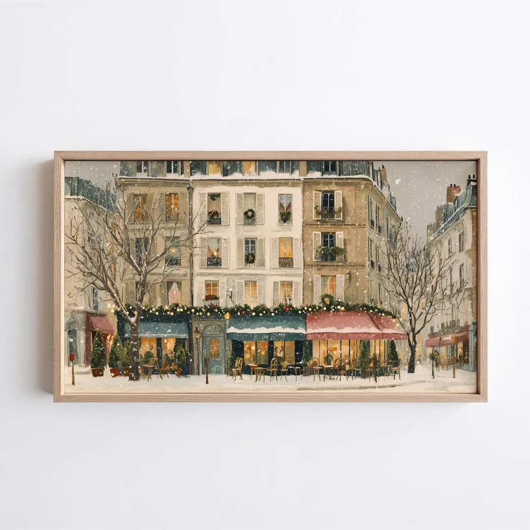 Paris Christmas Art for Samsung Frame TV | Snowy Holiday Paris Scene | Digital Download - Etsy | Etsy (US)