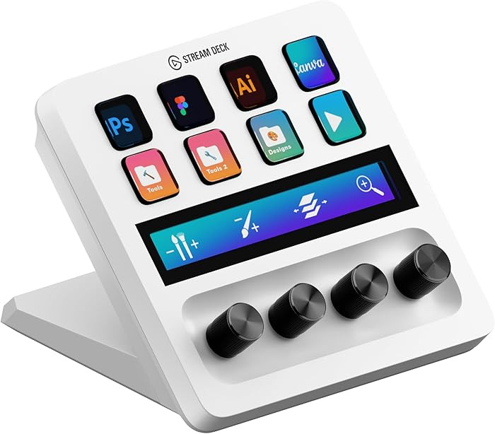 Elgato Stream Deck + White - Studio Controller with LCD Keys, Dials, and Touch Strip for Post Pro... | Amazon (US)