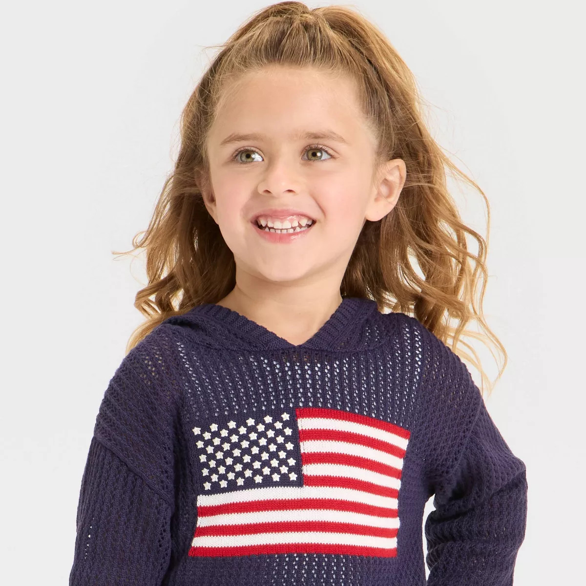 Toddler Girls' Americana Flag Sweater - Cat & Jack™ Navy Blue | Target