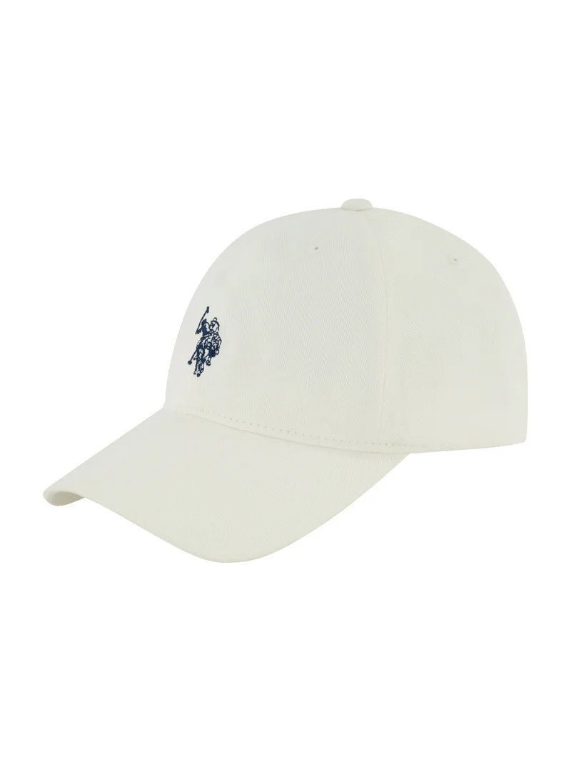 Womens U.S. Polo Assn. Double Horseman Cotton Twill "Dad" Cap, White, One Size Fits Most | Walmart (US)