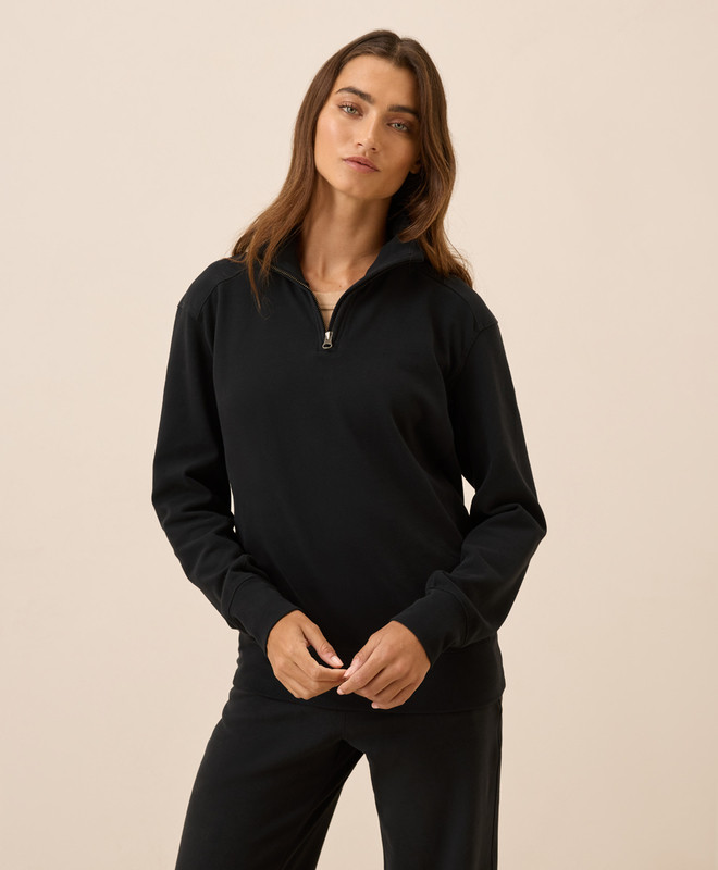 Women’s Cloudknit Half Zip made with Organic Cotton | Pact | Pact Apparel