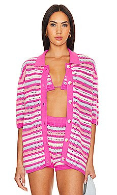 Lovers and Friends Lucia Cardigan in Pink & Blue Multi from Revolve.com | Revolve Clothing (Global)