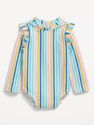 Matching Ruffle-Trim One-Piece Rashguard Swimsuit for Baby | Old Navy (US)