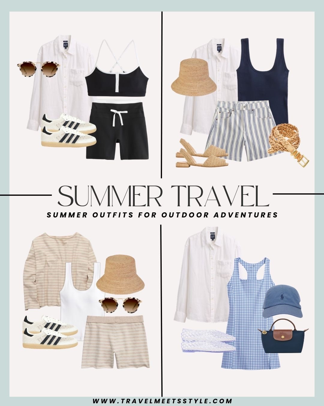 Sharing the ultimate summer travel capsule wardrobe + summer outfit ideas for outdoor adventures ☀️ Visit travelmeetsstyle.com to read the full post and explore more summer outfit ideas for every adventure!

#LTKTravel