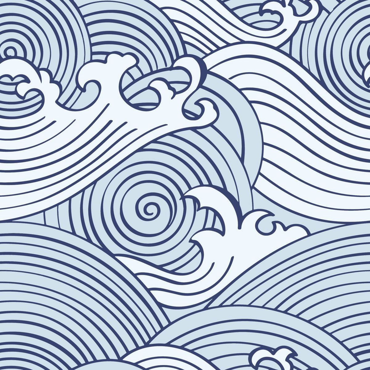 RoomMates Asian Waves Peel and Stick Wallpaper Blue/White | Target