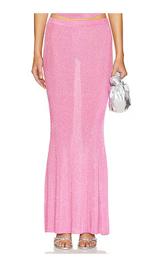 SEROYA Harmony Metallic Knit Skirt in Bubblegum Pink from Revolve.com | Revolve Clothing (Global)