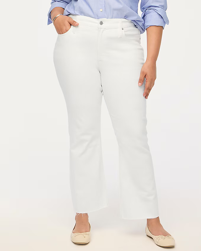 Flare crop white jean in signature stretch | J.Crew Factory