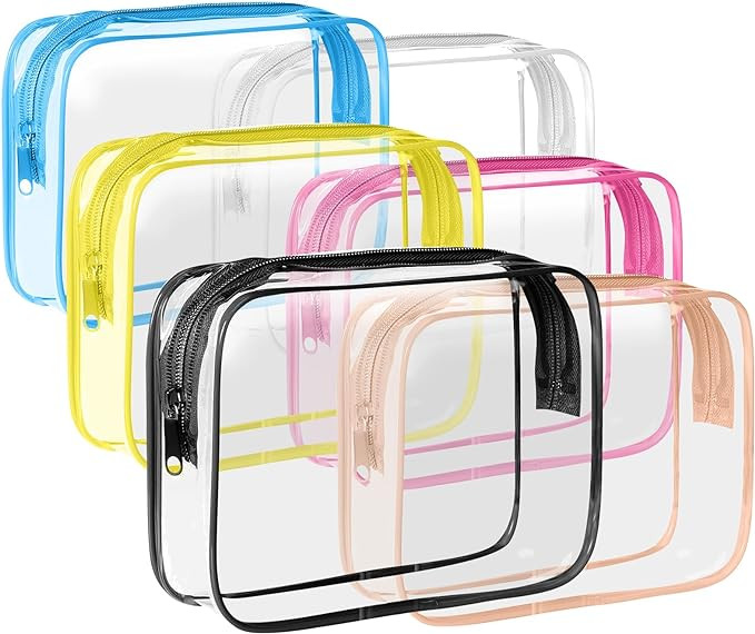 6 Pack Toiletry Bag Makeup Bag Cosmetic Bag, TSA Approved Clear Travel Toiletry Bag wih Zippers, ... | Amazon (CA)