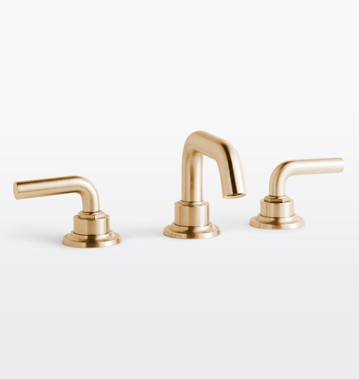 Descanso Short Spout Smooth Lever Widespread Bathroom Faucet | Rejuvenation