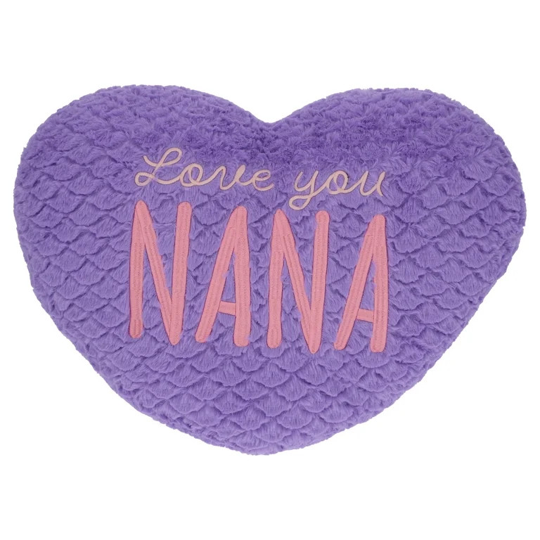 Large Love You Nana Plush Heart Pillow, Purple, 19" x 15", Mother's Day by Way To Celebrate | Walmart (US)