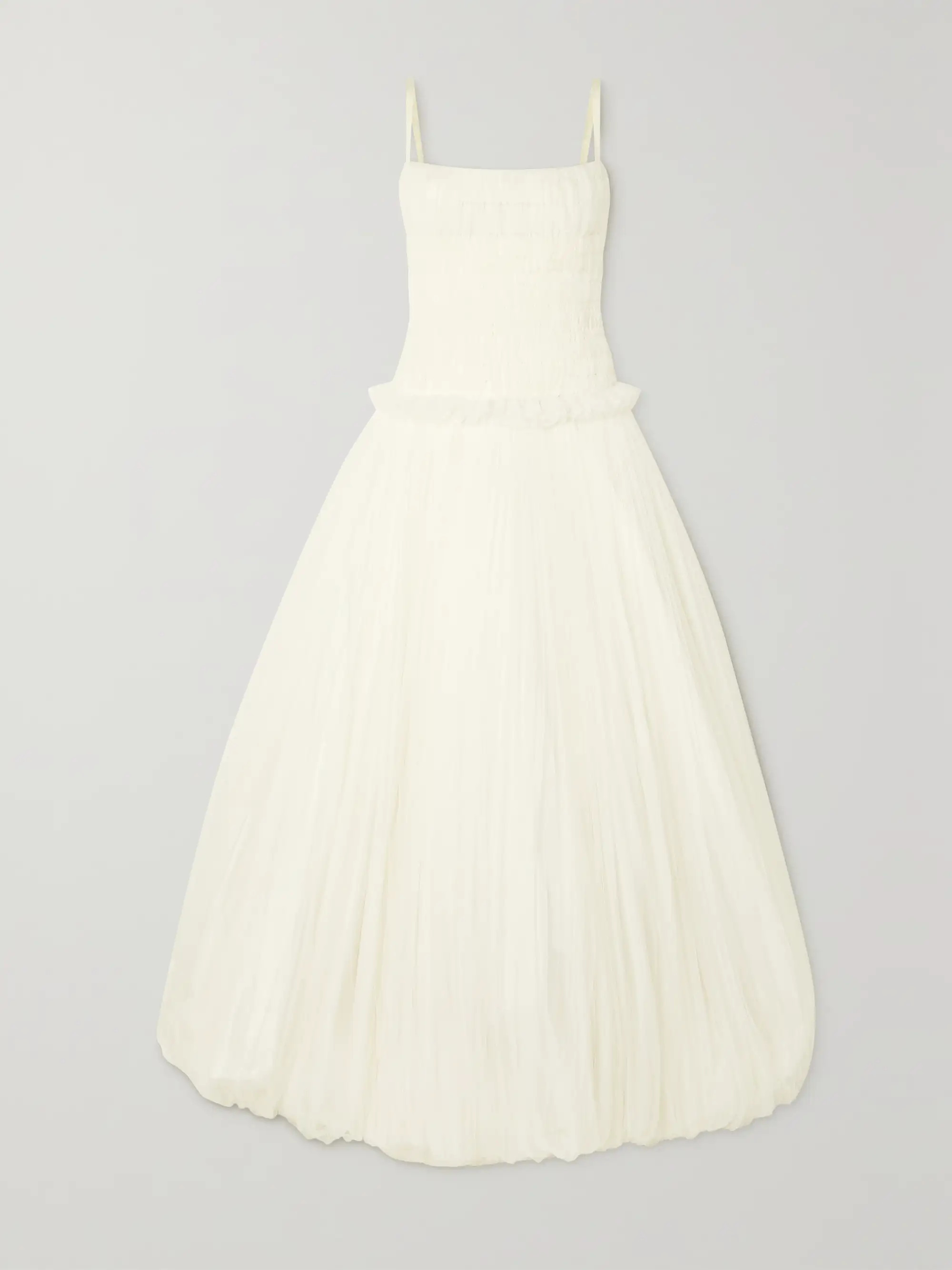 Guinevere shirred grosgrain-trimmed tulle gown | NET-A-PORTER (US)