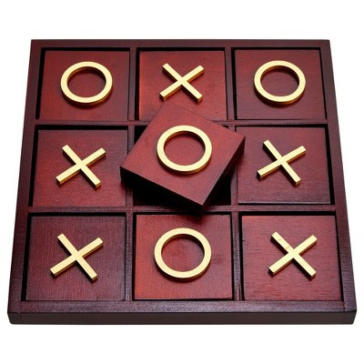 Juvale 10 Pieces Wooden Tic Tac Toe Board Game for Adults, Coffee Table Decor, 9.5 x 9.5 in | Target