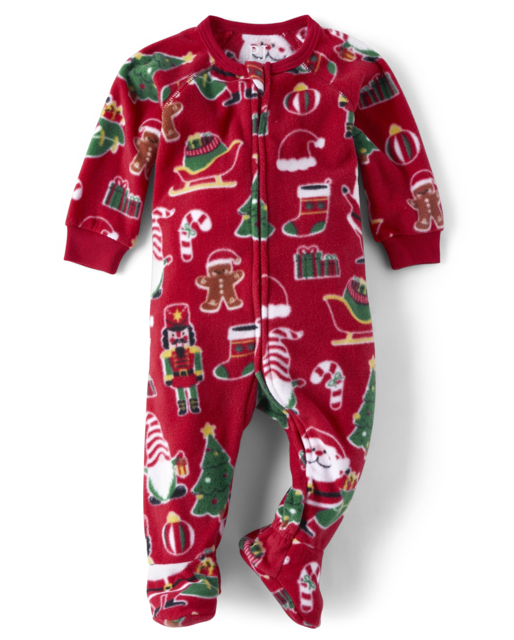 Unisex Baby And Toddler Matching Family Christmas Fleece Footed One Piece Pajamas - ruby | The Children's Place