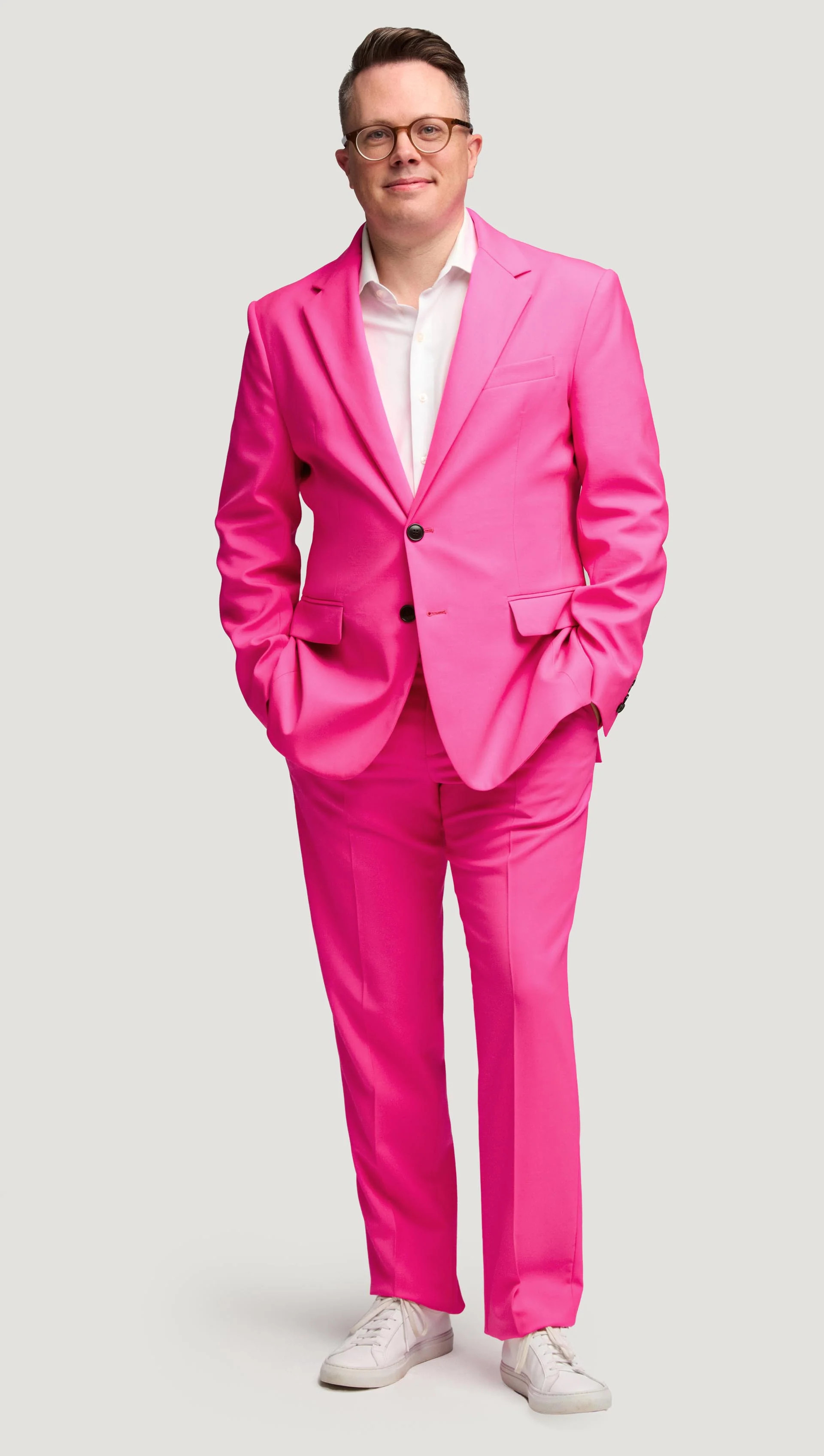 #VotingSuitsYou Unisex Ally Blazer in Seasonless Wool | Bright Pink 46R / Bright Pink | Argent