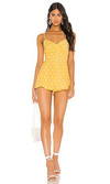 Click for more info about Privacy Please Helena Romper in Yellow & White Dot from Revolve.com