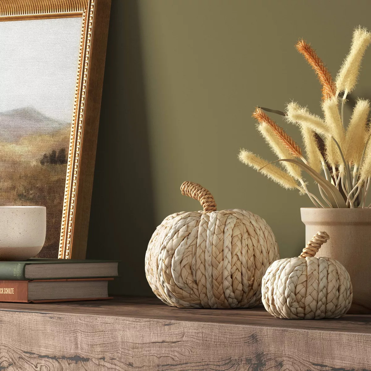 Medium Woven Pumpkin Light Pumpkin Figurines - Threshold™ | Target