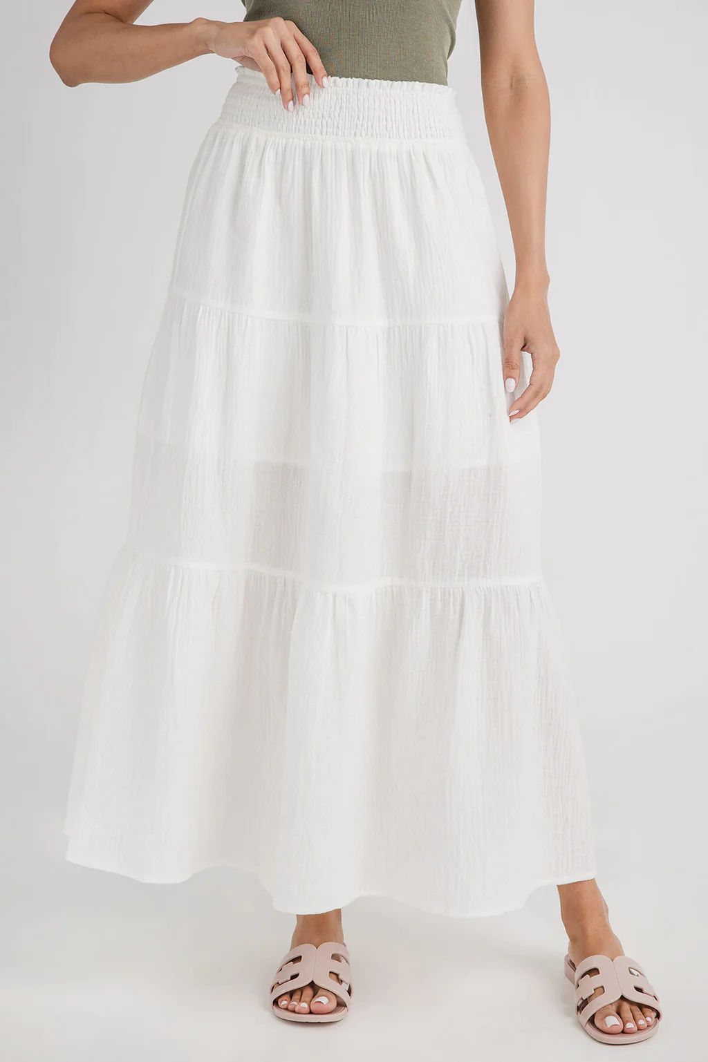 Hem and Thread Smocked Waist Convertible Maxi Skirt/Dress | Social Threads