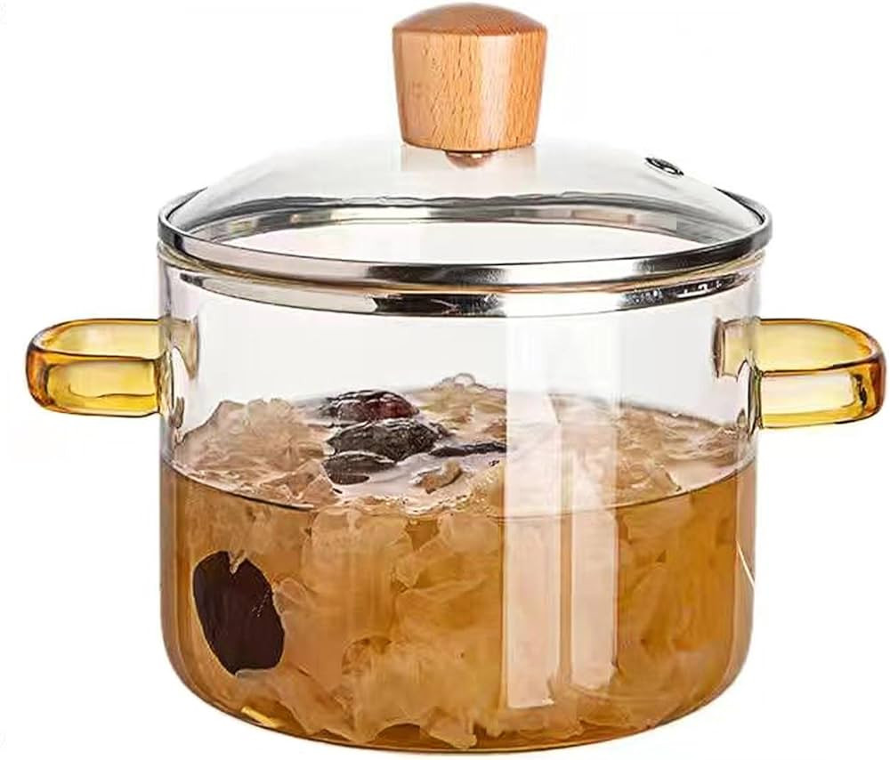Clear Cooking Pots 1.5L(50oz) High Borosilicate Cooking Pot,Glass Cooking Pots for Stove Top Glas... | Amazon (US)