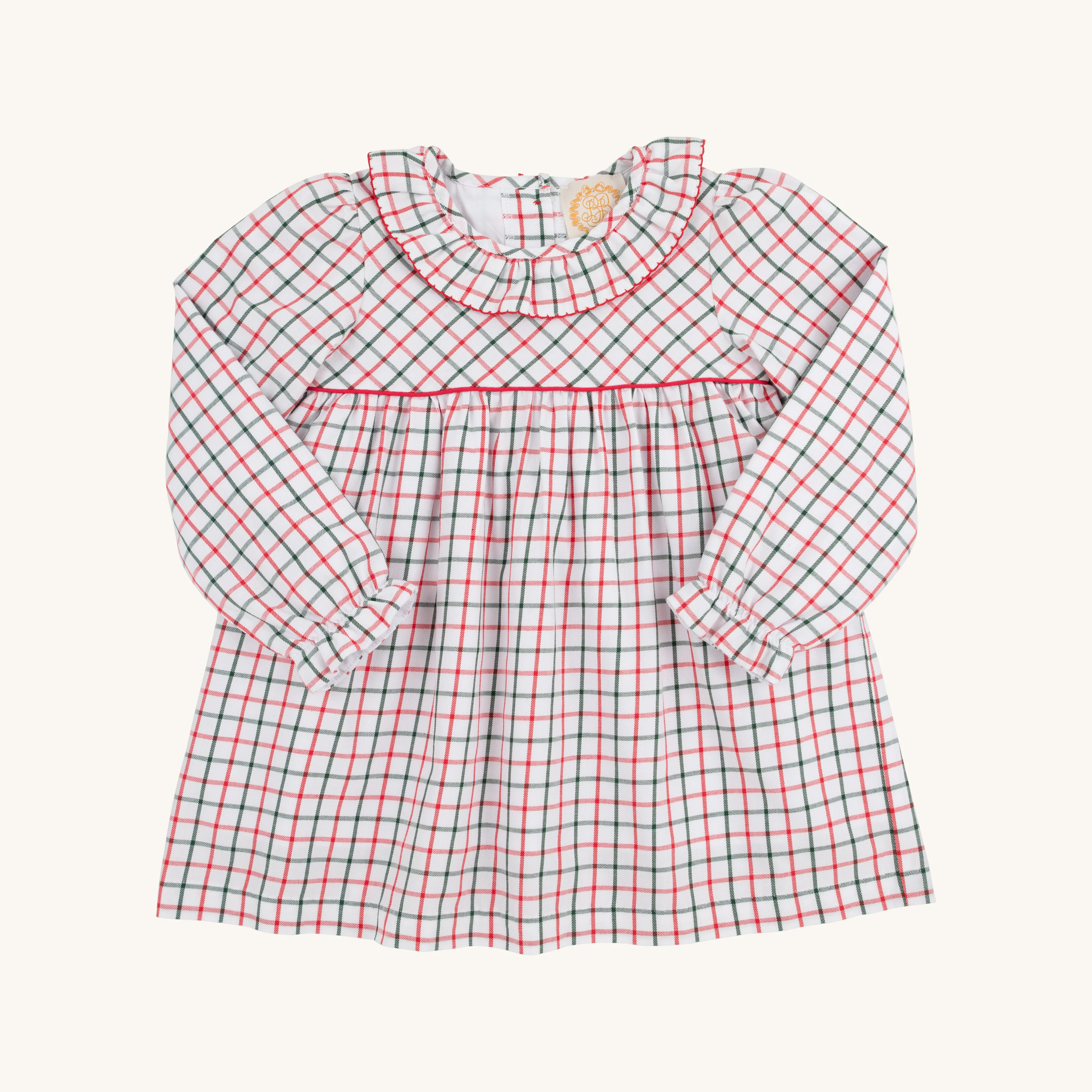 Long Sleeve Ramona Ruffle Collar Dress - Old Town Tattersall | The Beaufort Bonnet Company