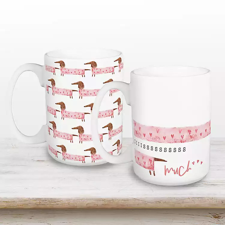 Love You This Much Dachshund Mugs, Set of 2 | Kirkland's Home