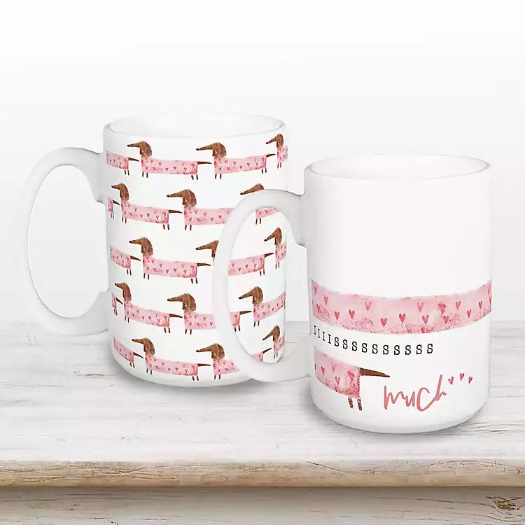 Love You This Much Dachshund Mugs, Set of 2 | Kirkland's Home